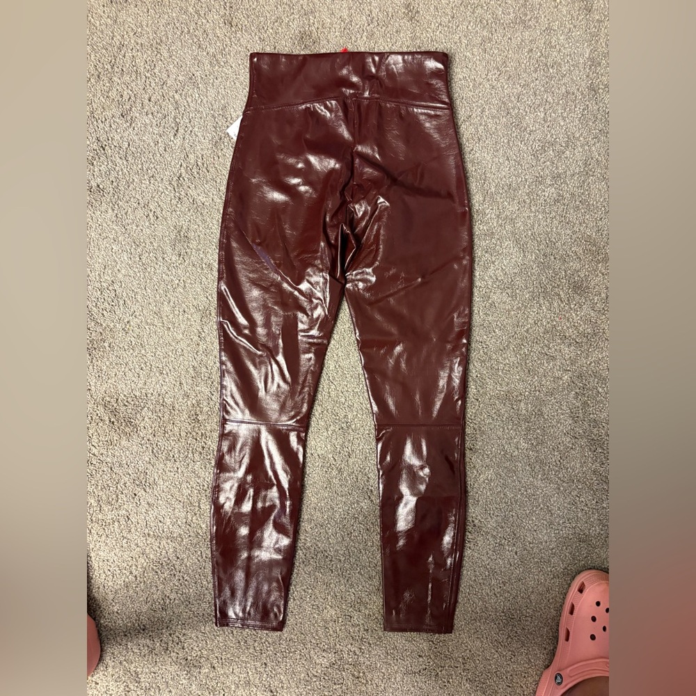 Spanx Faux Leather Leggings in “ruby” - Picture 5 of 6